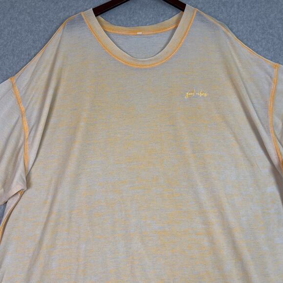 Free People Intimately Orange Cozy Cool Girl Lounge Oversized T Shirt Size Large - Picture 2 of 8